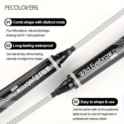 Split Tip Eyebrows Pen, Eyebrow Tattoo Pen Waterproof, Eyebrow Pen Waterproof, Liquid Black Eyebrow Makeup Pencil