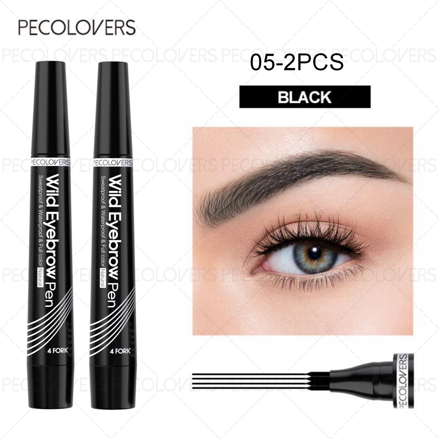 Split Tip Eyebrows Pen, Eyebrow Tattoo Pen Waterproof, Eyebrow Pen Waterproof, Liquid Black Eyebrow Makeup Pencil