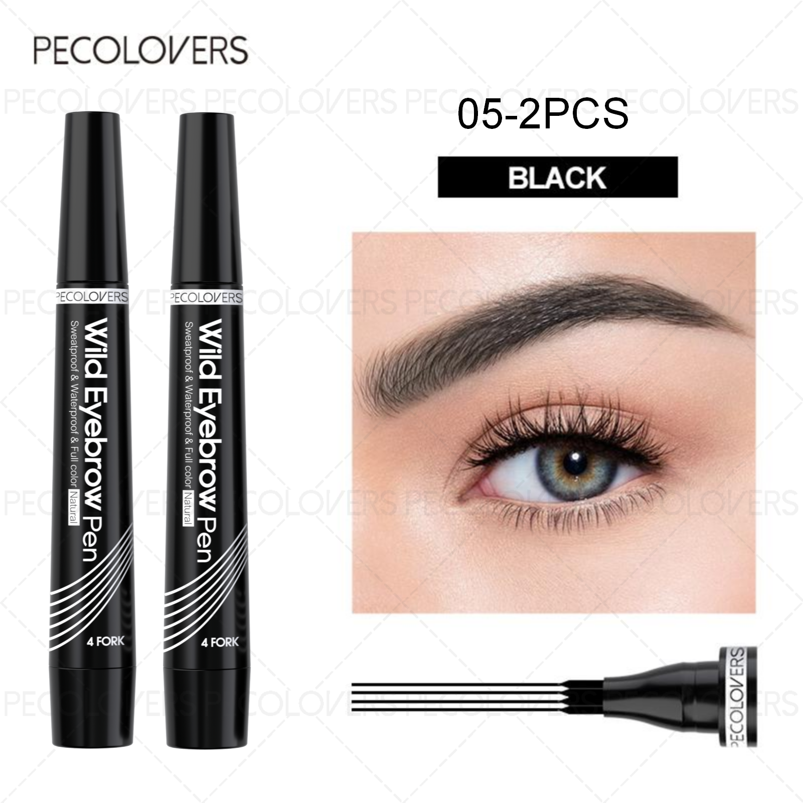 Split Tip Eyebrows Pen, Eyebrow Tattoo Pen Waterproof, Eyebrow Pen Waterproof, Liquid Black Eyebrow Makeup Pencil