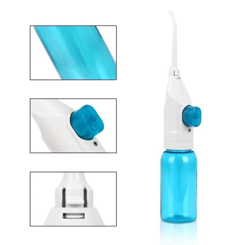 Portable Teeth Clean Water Dental Floss, Household High Pressure Oral Irrigator, Manual High Pressure Water Toothpick