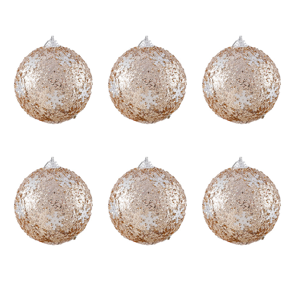 Christmas Ball Ornaments 6pcs 8cm, Red White Hanging Tree Decorations, Holiday New Year Navidad Home Decor