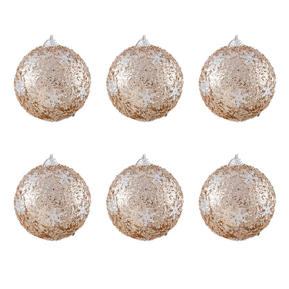 Christmas Ball Ornaments 6pcs 8cm, Red White Hanging Tree Decorations, Holiday New Year Navidad Home Decor