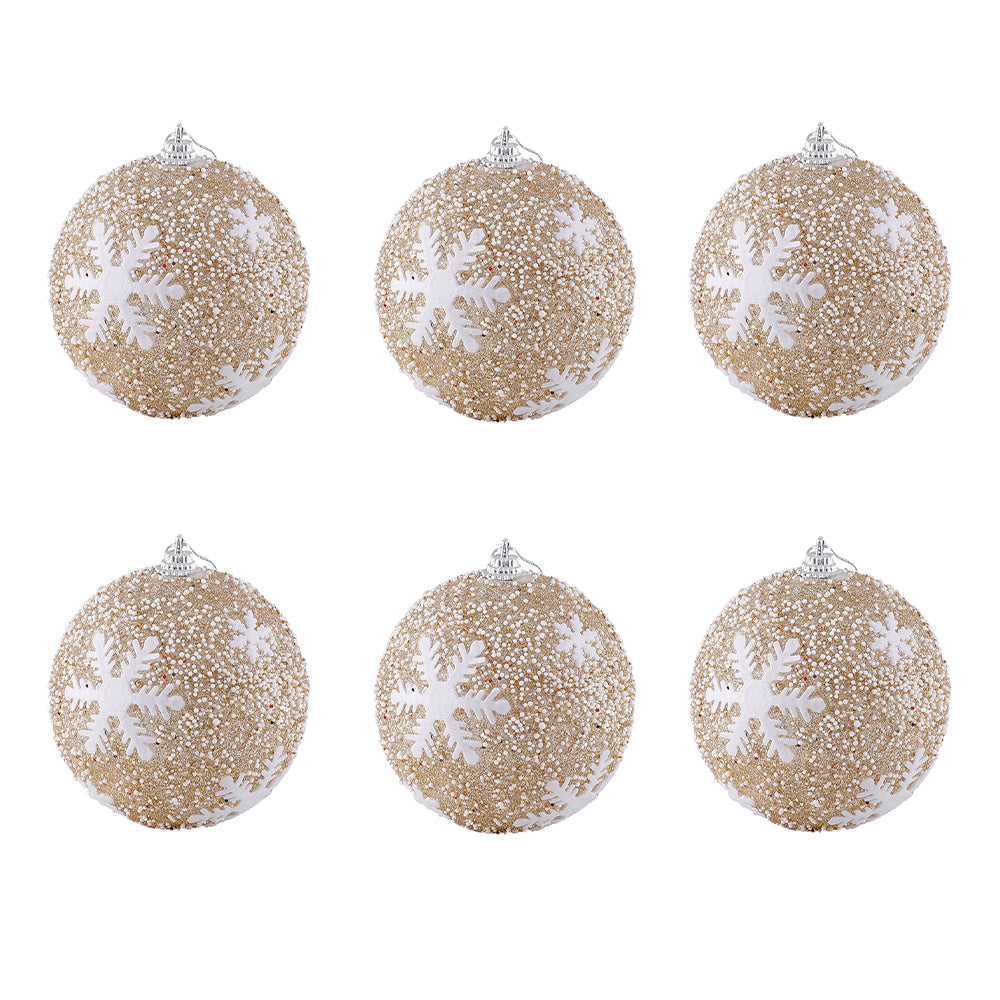 Christmas Ball Ornaments 6pcs 8cm, Red White Hanging Tree Decorations, Holiday New Year Navidad Home Decor