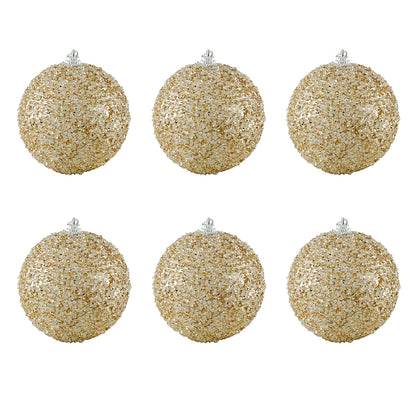 Christmas Ball Ornaments 6pcs 8cm, Red White Hanging Tree Decorations, Holiday New Year Navidad Home Decor