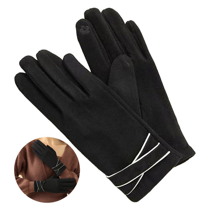 Winter Fleece Waterproof Touchscreen Gloves for Women, Cold Weather Outdoor Riding Driving, Windproof Warm Finger Gloves