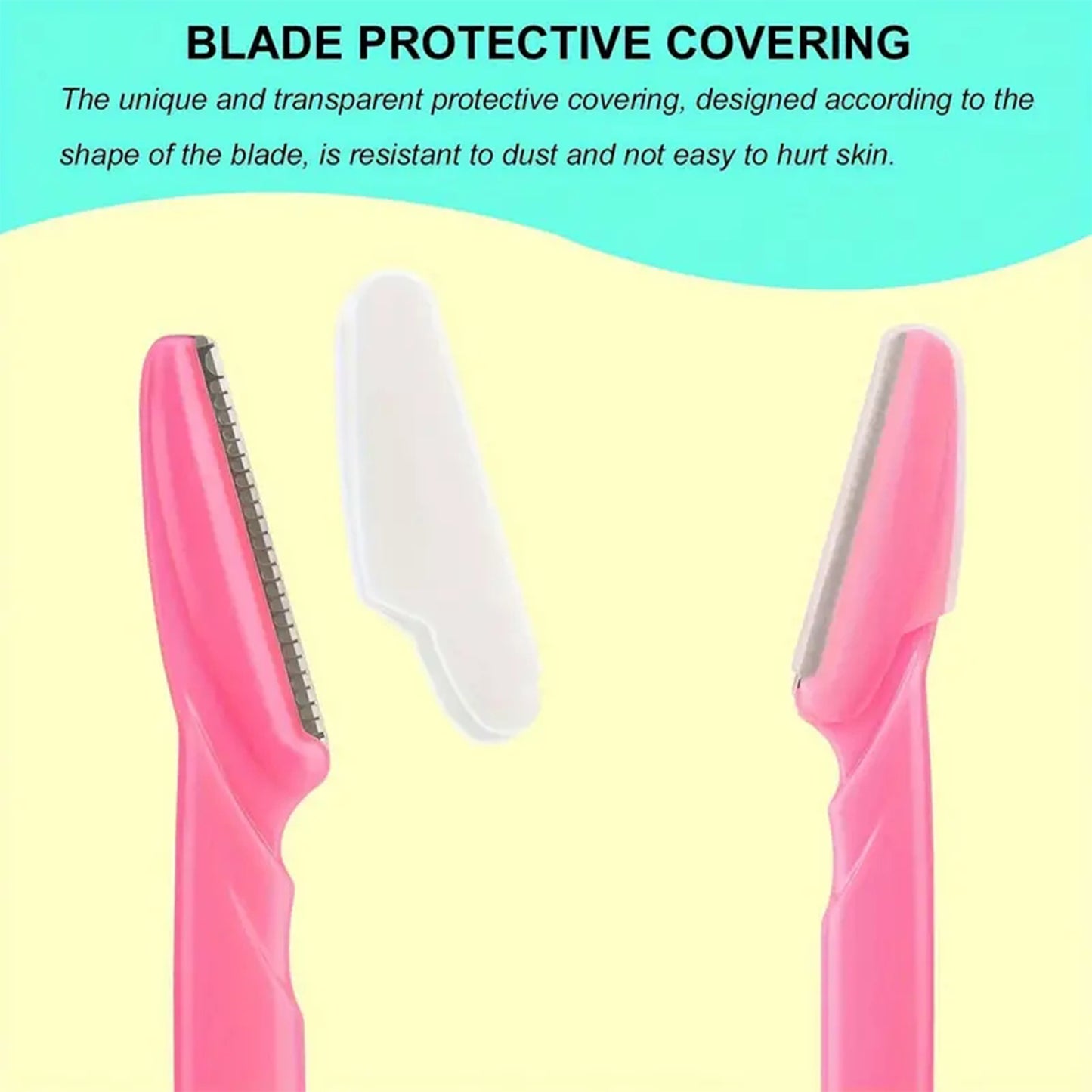 Eyebrow Razor and Face Razor for Women and Men, Hair Trimmer and Shaver, Safe, Protective Cover, Easy Styling