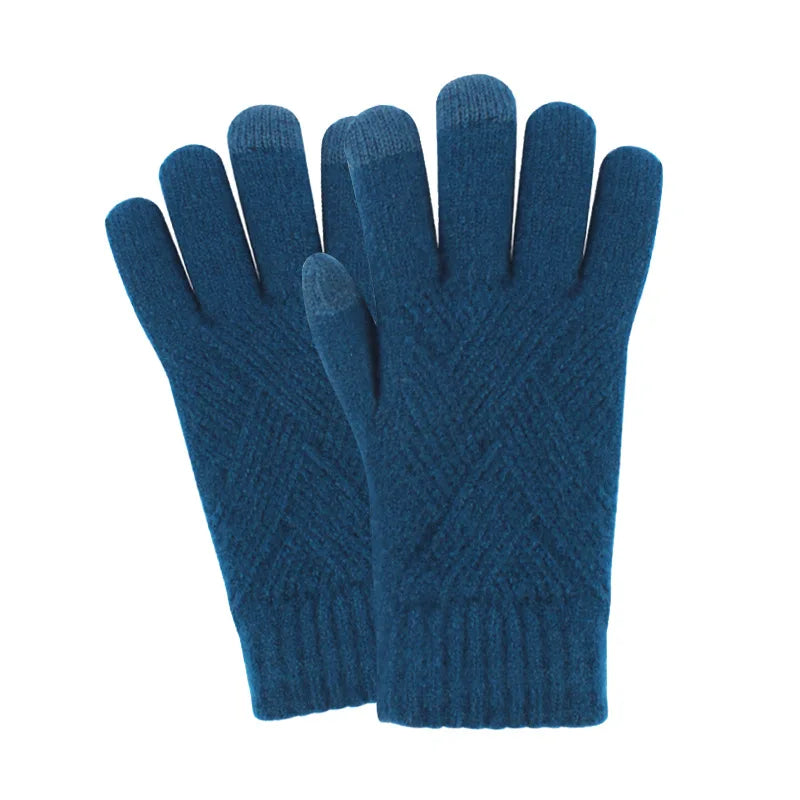 Thermal Touchscreen Gloves for Men, Women, Winter Warm Knitted, Windproof Thick Fleece Lined Cycling Riding Gloves