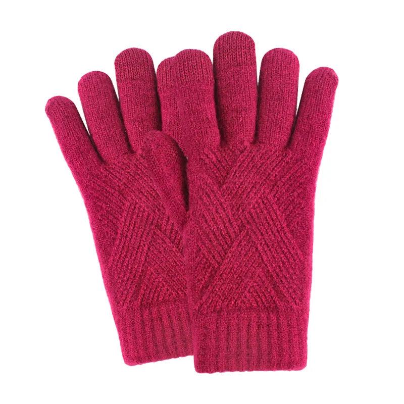 Thermal Touchscreen Gloves for Men, Women, Winter Warm Knitted, Windproof Thick Fleece Lined Cycling Riding Gloves