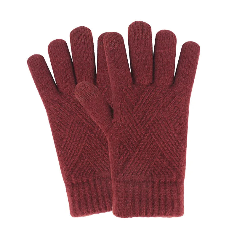 Thermal Touchscreen Gloves for Men, Women, Winter Warm Knitted, Windproof Thick Fleece Lined Cycling Riding Gloves