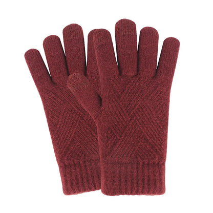 Thermal Touchscreen Gloves for Men, Women, Winter Warm Knitted, Windproof Thick Fleece Lined Cycling Riding Gloves