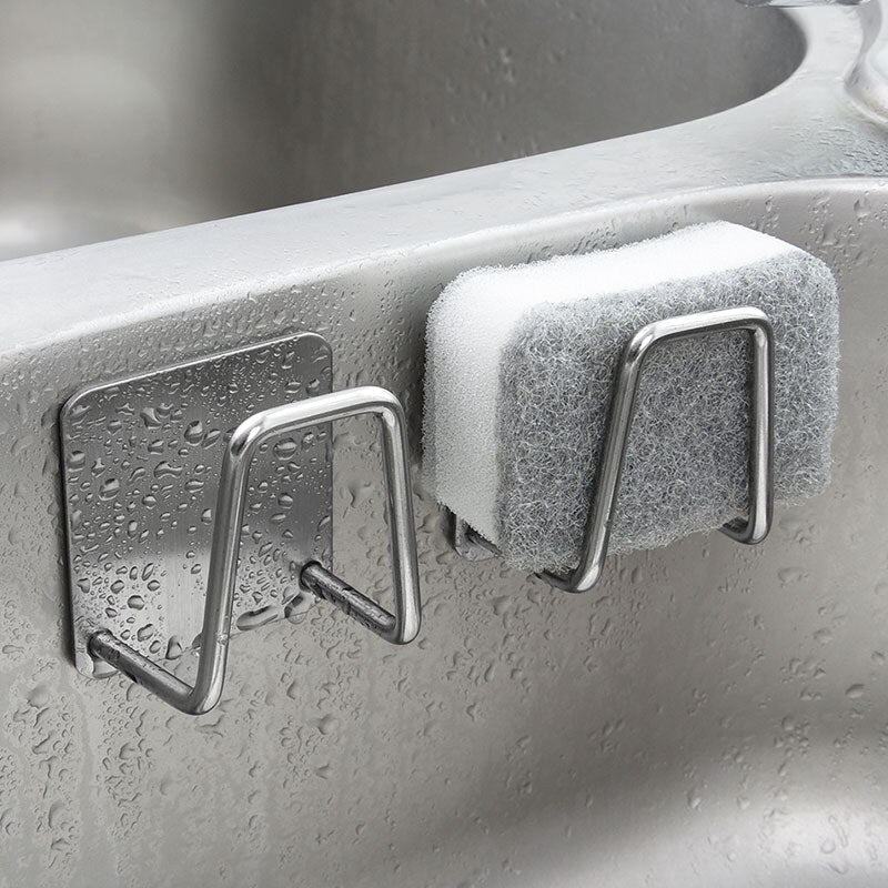 Steel Wire Ball Draining Paste Holder, Stainless Steel Sink Sponge Rack, Inner Wall Kitchen Organizer