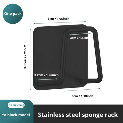 Steel Wire Ball Draining Paste Holder Stainless Steel Sink Sponge Rack Inner Wall Kitchen Organizer 5