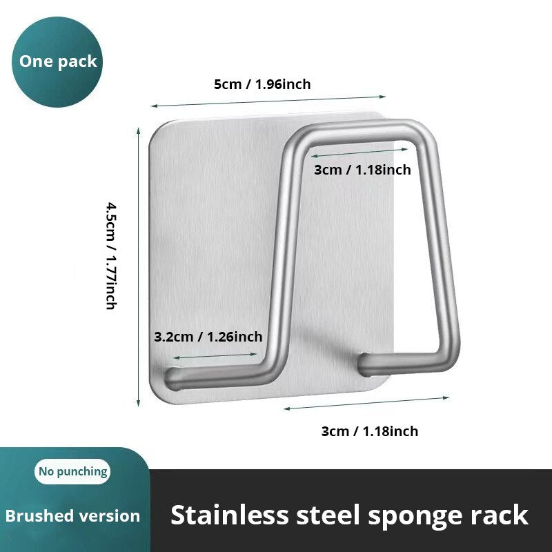 Steel Wire Ball Draining Paste Holder Stainless Steel Sink Sponge Rack Inner Wall Kitchen Organizer 6