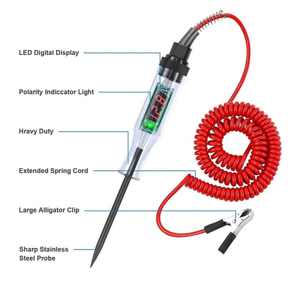 Automotive Circuit Tester QXNY Test Light DC Digital LCD Display For Car SUV RV Truck Lawn Vehicle 4