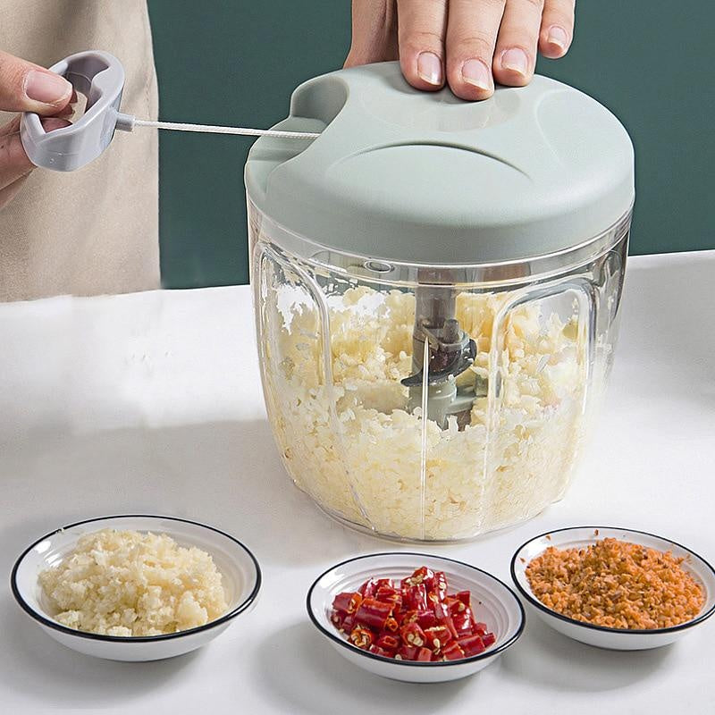 Garlic Press Crusher, Manual Meat Mincer, Vegetable Onion Cutter, Rotate Chopper for Kitchen Cooking Accessories