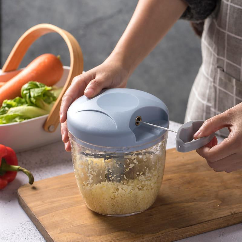 Garlic Press Crusher, Manual Meat Mincer, Vegetable Onion Cutter, Rotate Chopper for Kitchen Cooking Accessories