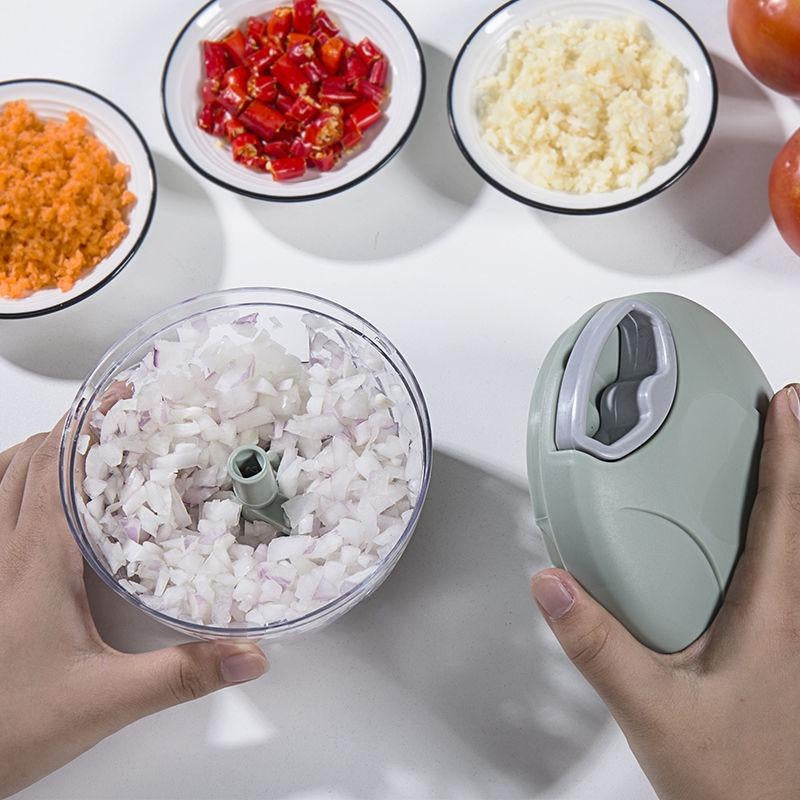 Garlic Press Crusher, Manual Meat Mincer, Vegetable Onion Cutter, Rotate Chopper for Kitchen Cooking Accessories