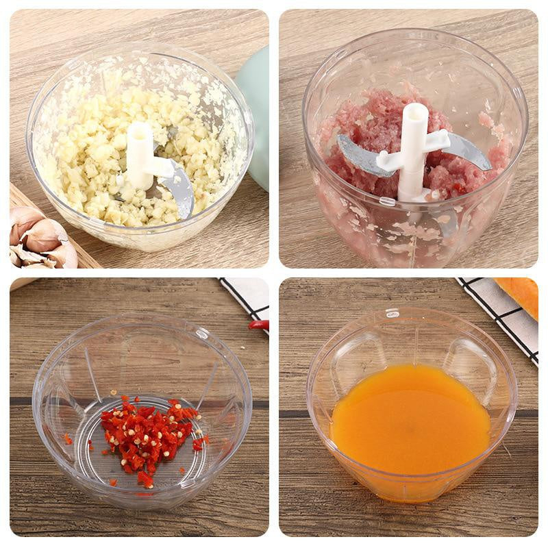 Garlic Press Crusher, Manual Meat Mincer, Vegetable Onion Cutter, Rotate Chopper for Kitchen Cooking Accessories