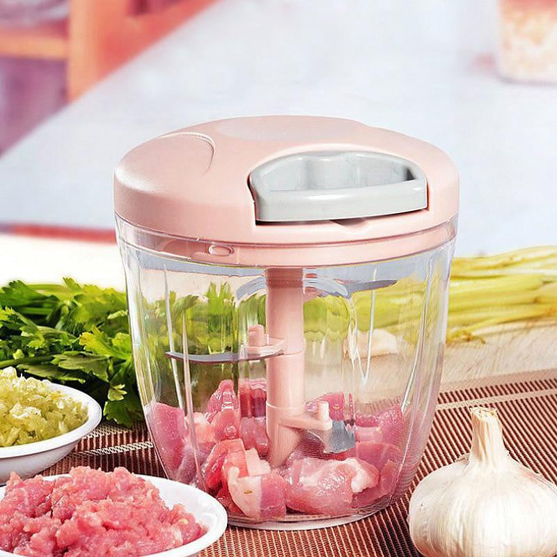Garlic Press Crusher, Manual Meat Mincer, Vegetable Onion Cutter, Rotate Chopper for Kitchen Cooking Accessories