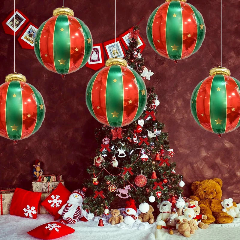 Red Green Gold Star Foil Balloons Christmas Ball Decoration Balloon Ideal For Holiday And Party Bac 3