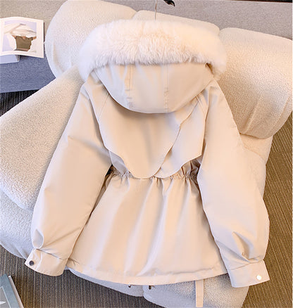 Women Winter Fashion Coats, Hooded Drawstring Jacket, Solid Padded Zip Up Parka, Casual Autumn Street wear Outfit