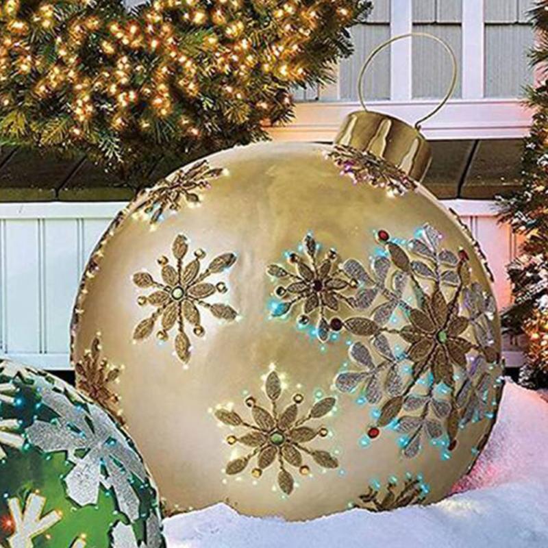 PVC Inflatable Christmas Ball Large Outdoor Giant Decorated Balls Big Party Tree Decorations Toy Ba 8