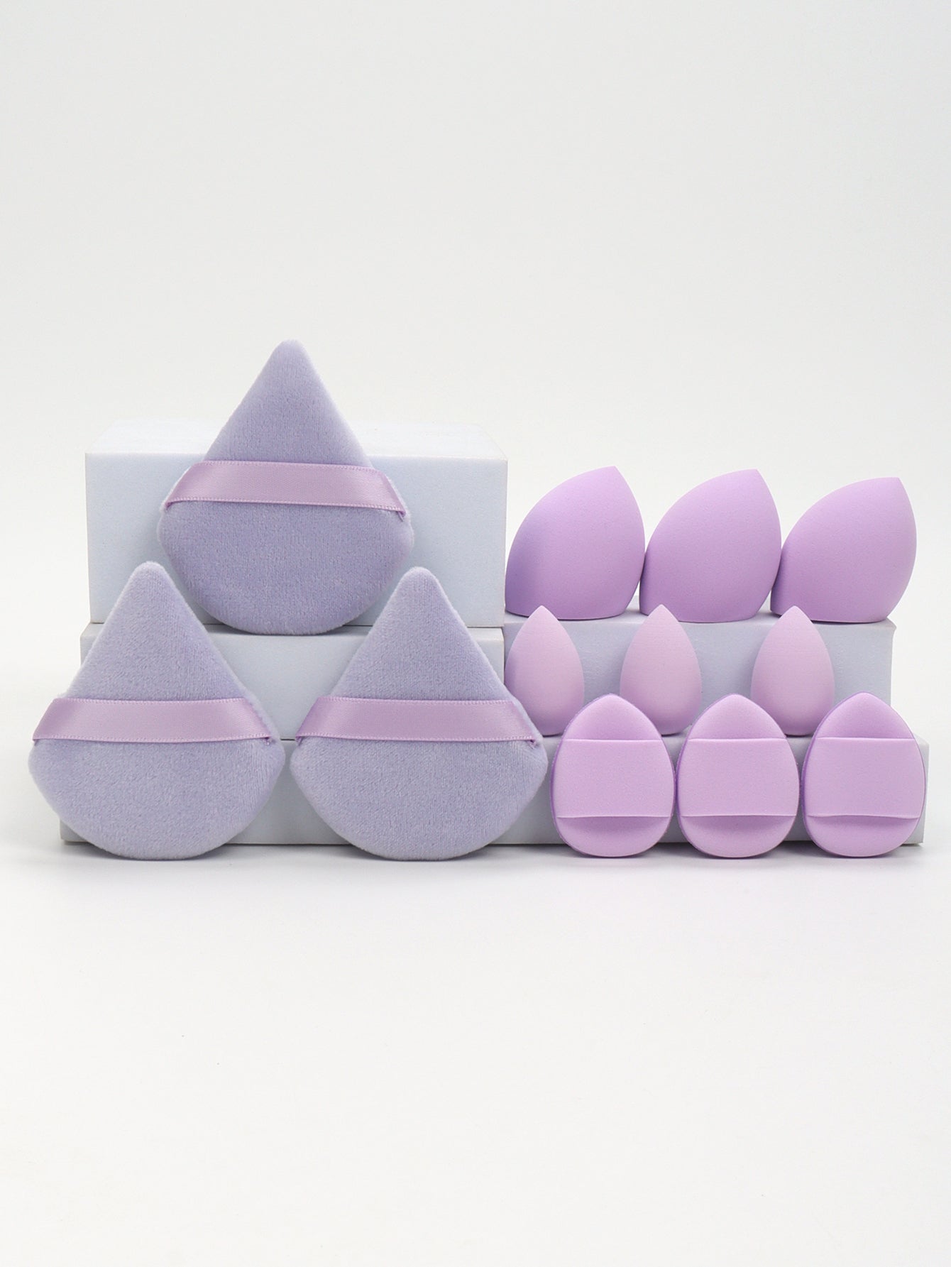Makeup Sponge Set 12-Piece, Beauty Eggs, Mini Air Cushion Puffs, Loose Powder Puffs, Professional Blending Tools