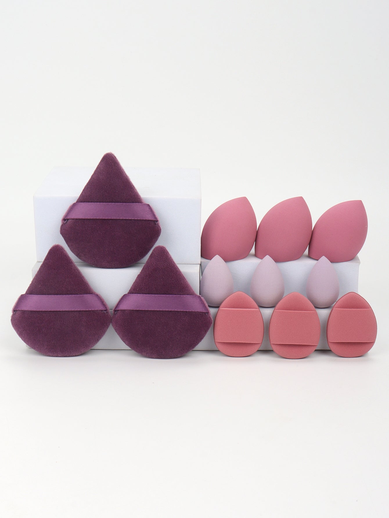 Makeup Sponge Set 12-Piece, Beauty Eggs, Mini Air Cushion Puffs, Loose Powder Puffs, Professional Blending Tools