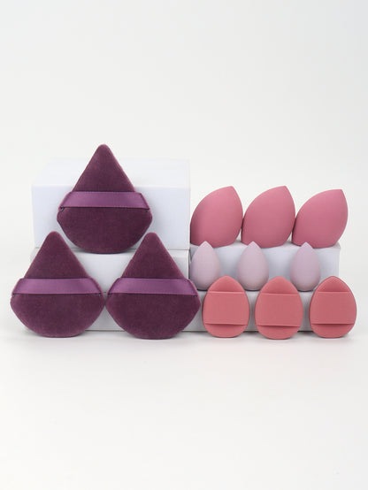 Makeup Sponge Set 12-Piece, Beauty Eggs, Mini Air Cushion Puffs, Loose Powder Puffs, Professional Blending Tools