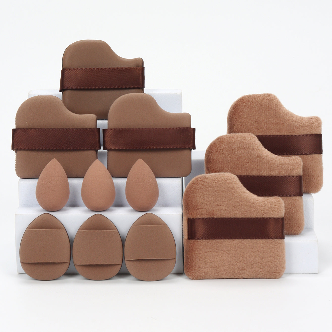 Makeup Sponge Set 12-Piece, Beauty Eggs, Mini Air Cushion Puffs, Loose Powder Puffs, Professional Blending Tools