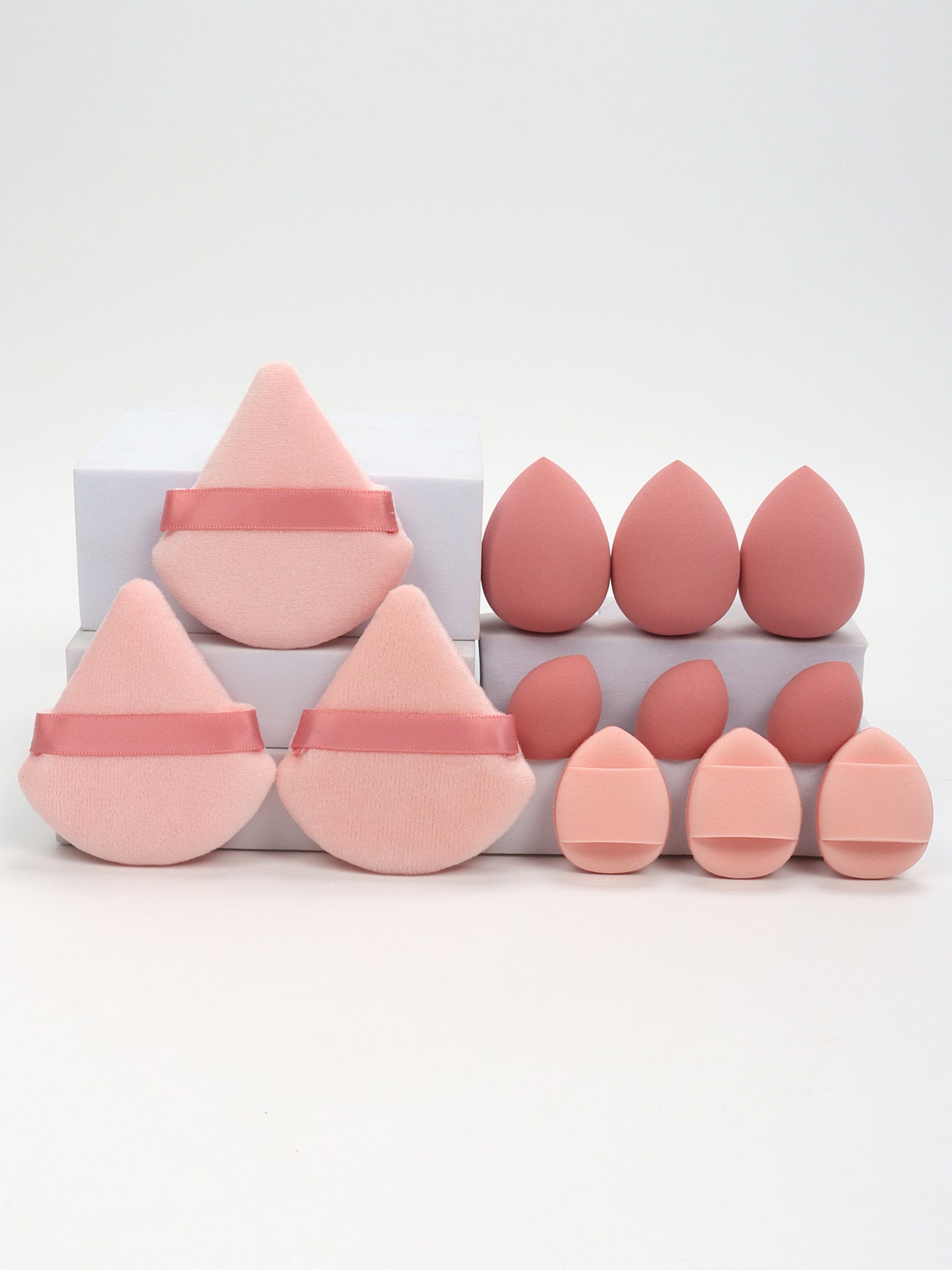 Makeup Sponge Set 12-Piece, Beauty Eggs, Mini Air Cushion Puffs, Loose Powder Puffs, Professional Blending Tools