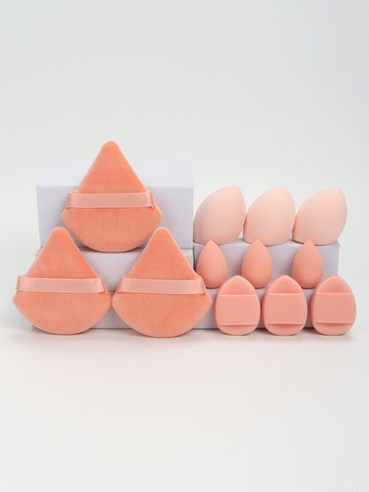Makeup Sponge Set 12-Piece, Beauty Eggs, Mini Air Cushion Puffs, Loose Powder Puffs, Professional Blending Tools