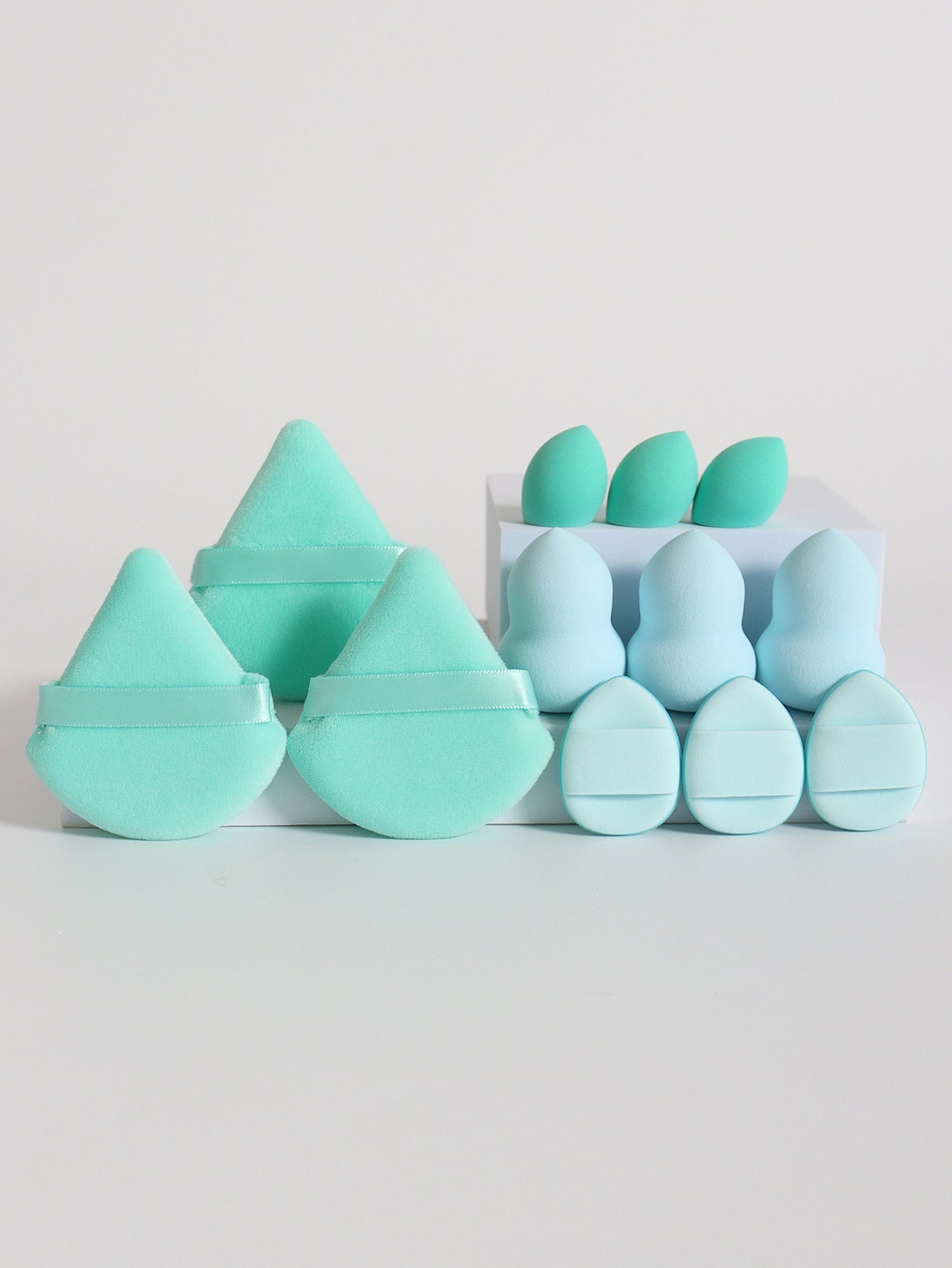Makeup Sponge Set 12-Piece, Beauty Eggs, Mini Air Cushion Puffs, Loose Powder Puffs, Professional Blending Tools