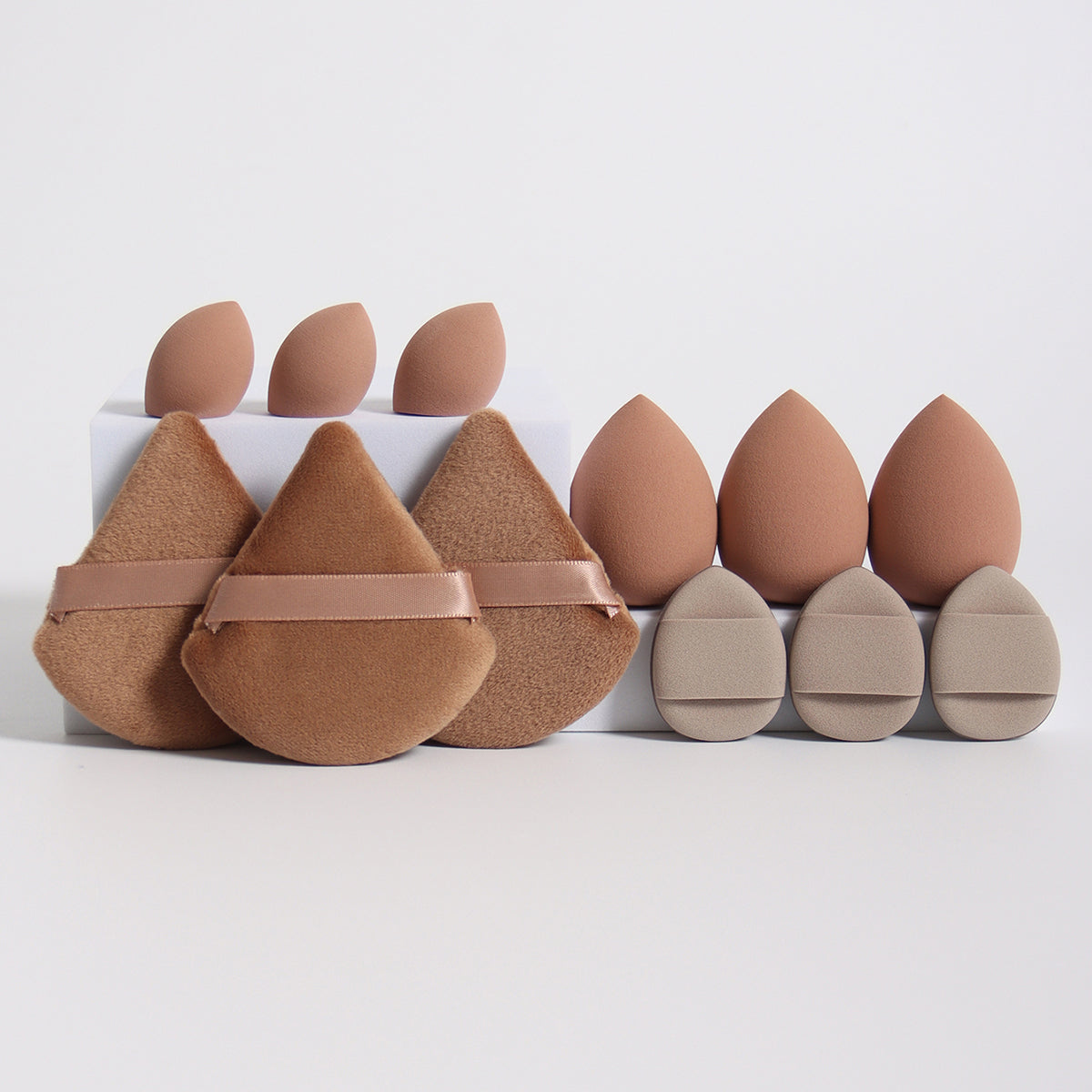 Makeup Sponge Set 12-Piece, Beauty Eggs, Mini Air Cushion Puffs, Loose Powder Puffs, Professional Blending Tools