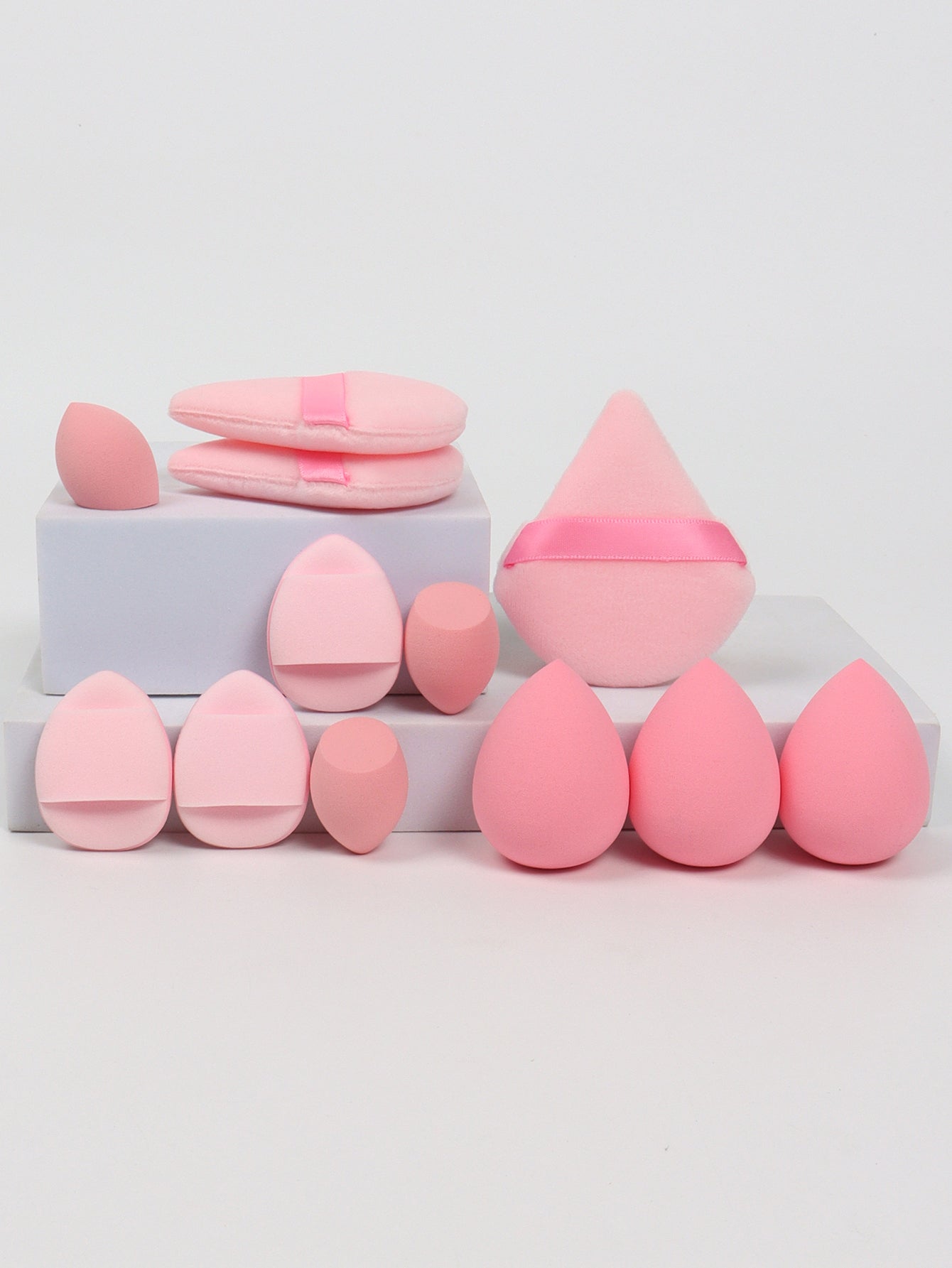 Makeup Sponge Set 12-Piece, Beauty Eggs, Mini Air Cushion Puffs, Loose Powder Puffs, Professional Blending Tools