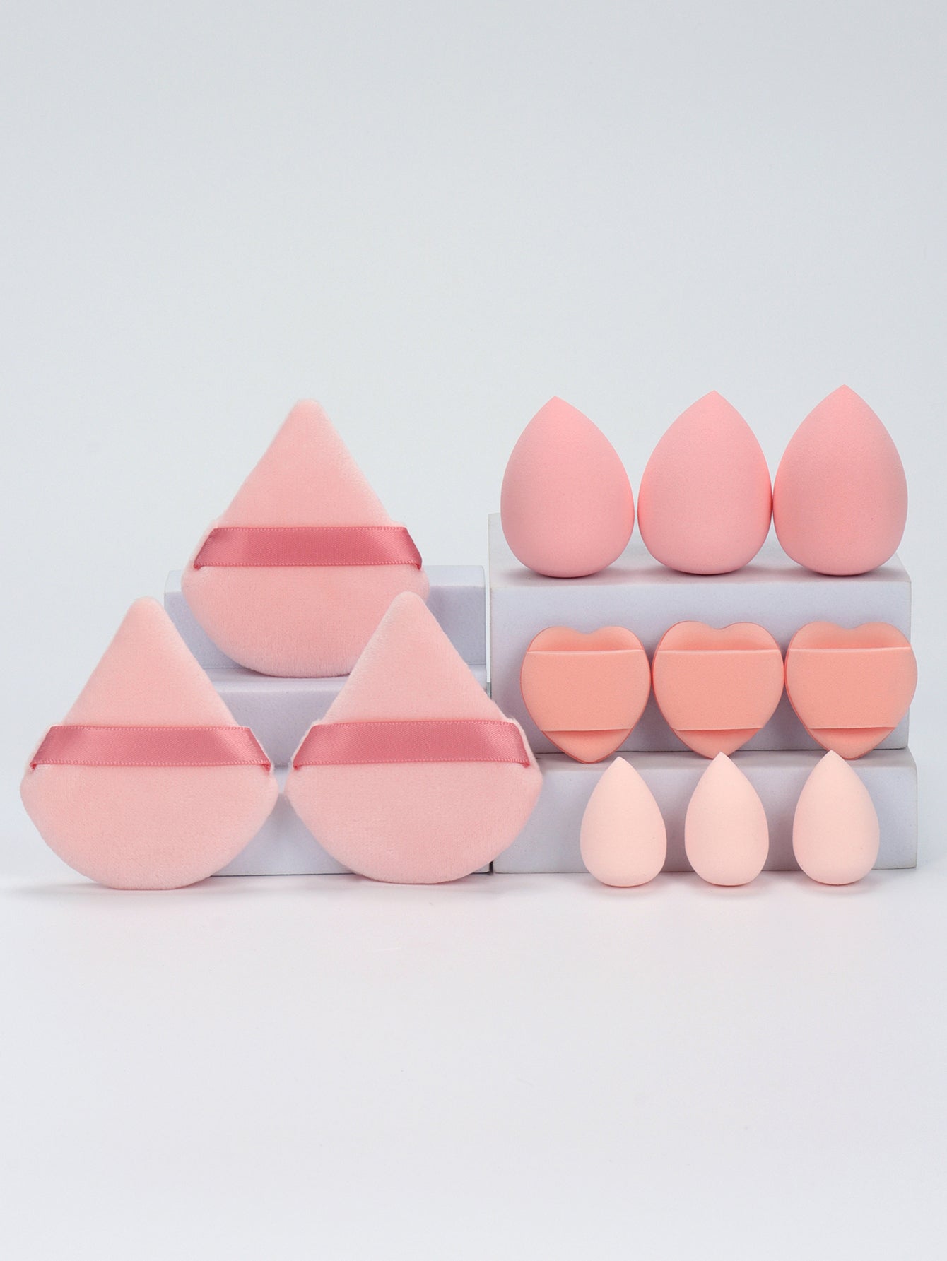 Makeup Sponge Set 12-Piece, Beauty Eggs, Mini Air Cushion Puffs, Loose Powder Puffs, Professional Blending Tools