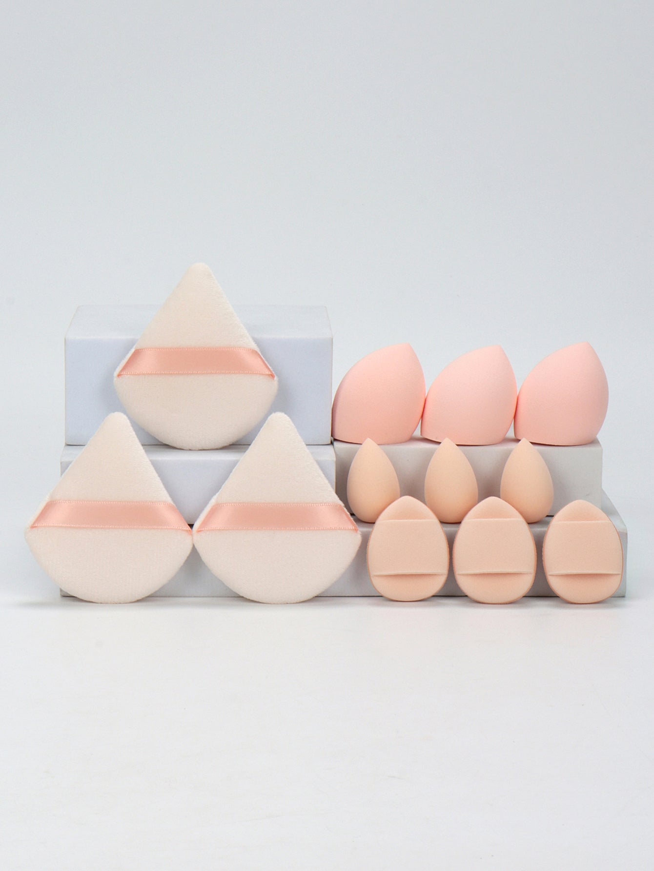 Makeup Sponge Set 12-Piece, Beauty Eggs, Mini Air Cushion Puffs, Loose Powder Puffs, Professional Blending Tools