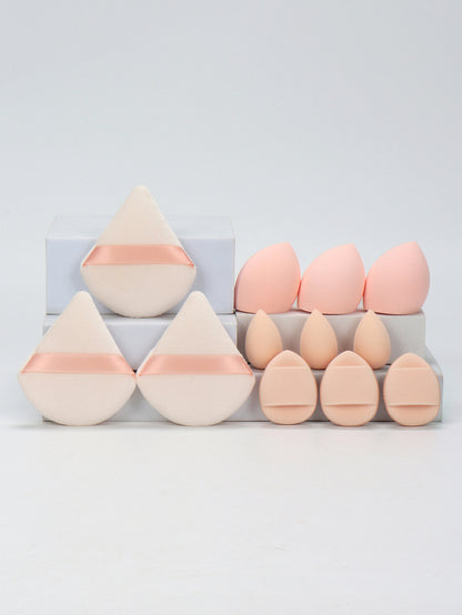 Makeup Sponge Set 12-Piece, Beauty Eggs, Mini Air Cushion Puffs, Loose Powder Puffs, Professional Blending Tools