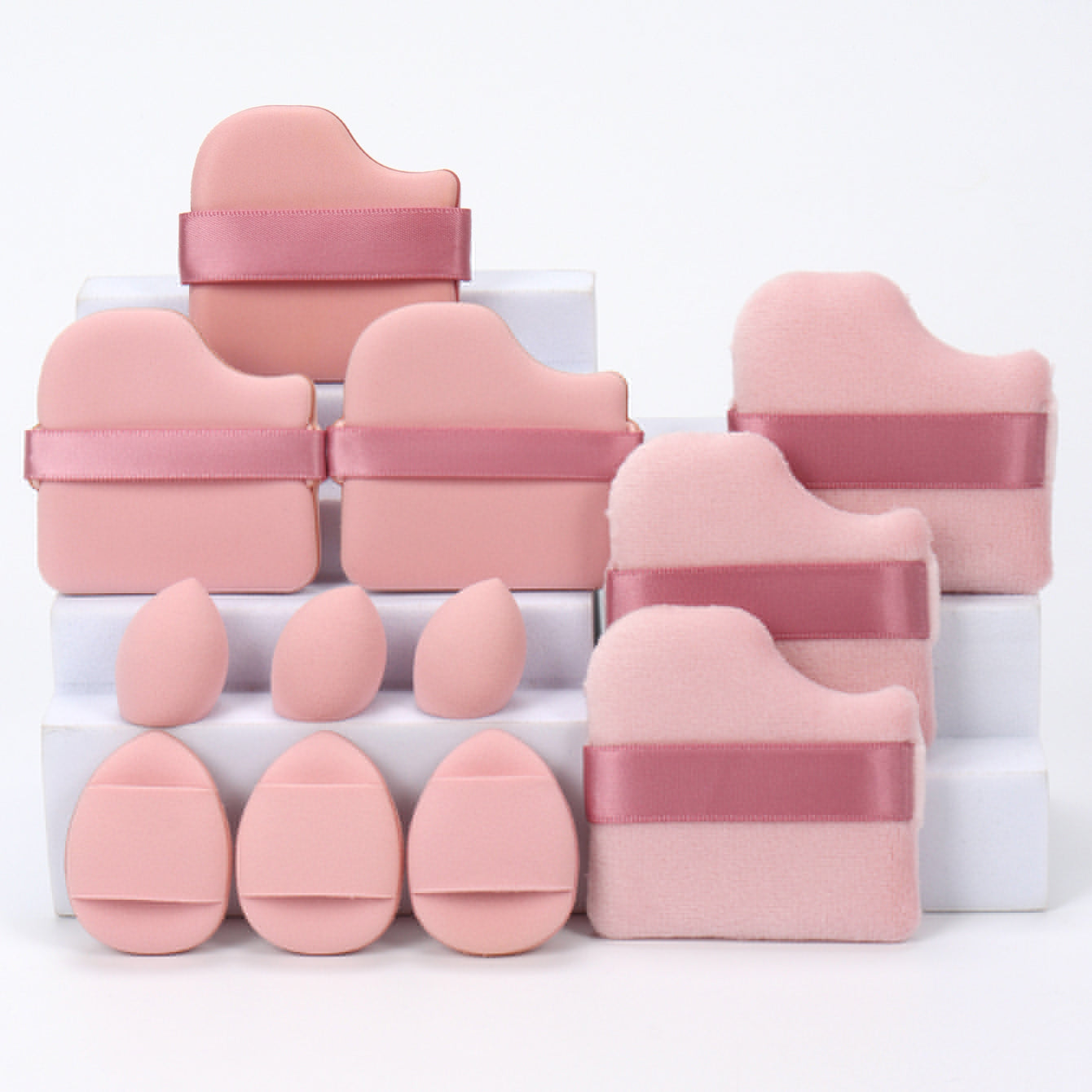 Makeup Sponge Set 12-Piece, Beauty Eggs, Mini Air Cushion Puffs, Loose Powder Puffs, Professional Blending Tools