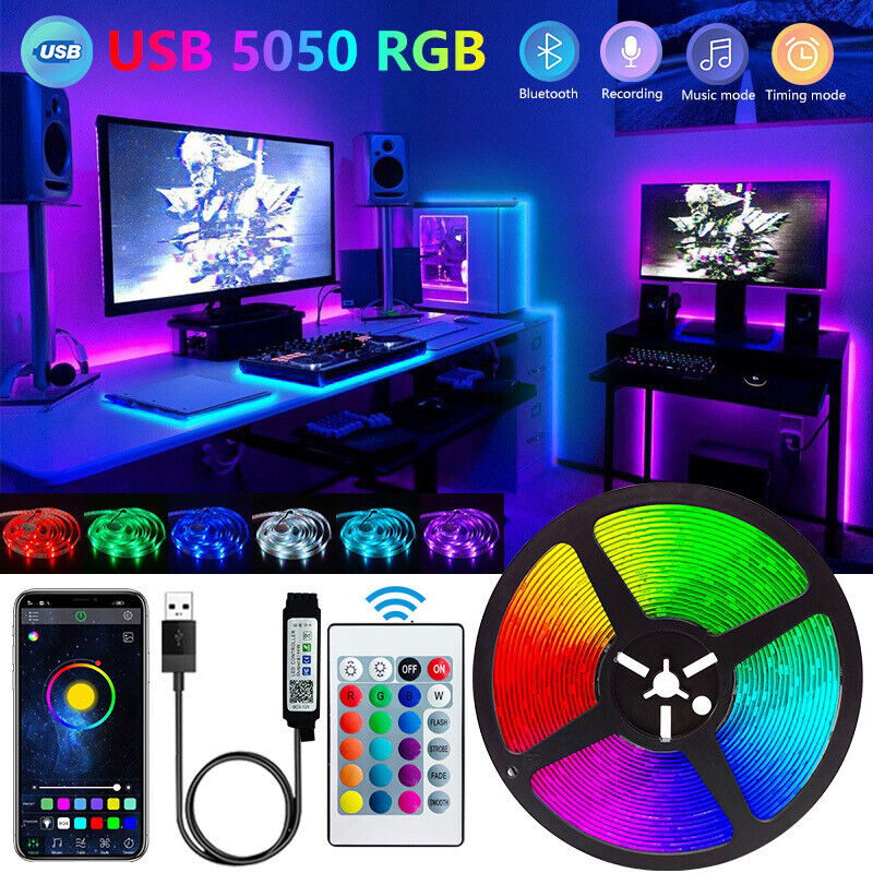Smart SMD Bluetooth LED Strip Lights, APP Remote Control Flexible Tape, Diode Ribbon Lamp, TV Backlight for Bedroom