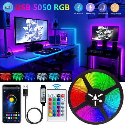 Smart SMD Bluetooth LED Strip Lights, APP Remote Control Flexible Tape, Diode Ribbon Lamp, TV Backlight for Bedroom