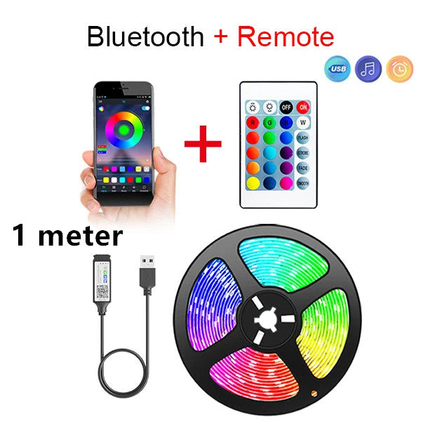 Smart SMD Bluetooth LED Strip Lights APP Remote Control Flexible Tape Diode Ribbon Lamp TV Backligh 4