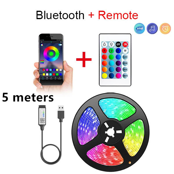 Smart SMD Bluetooth LED Strip Lights APP Remote Control Flexible Tape Diode Ribbon Lamp TV Backligh 7