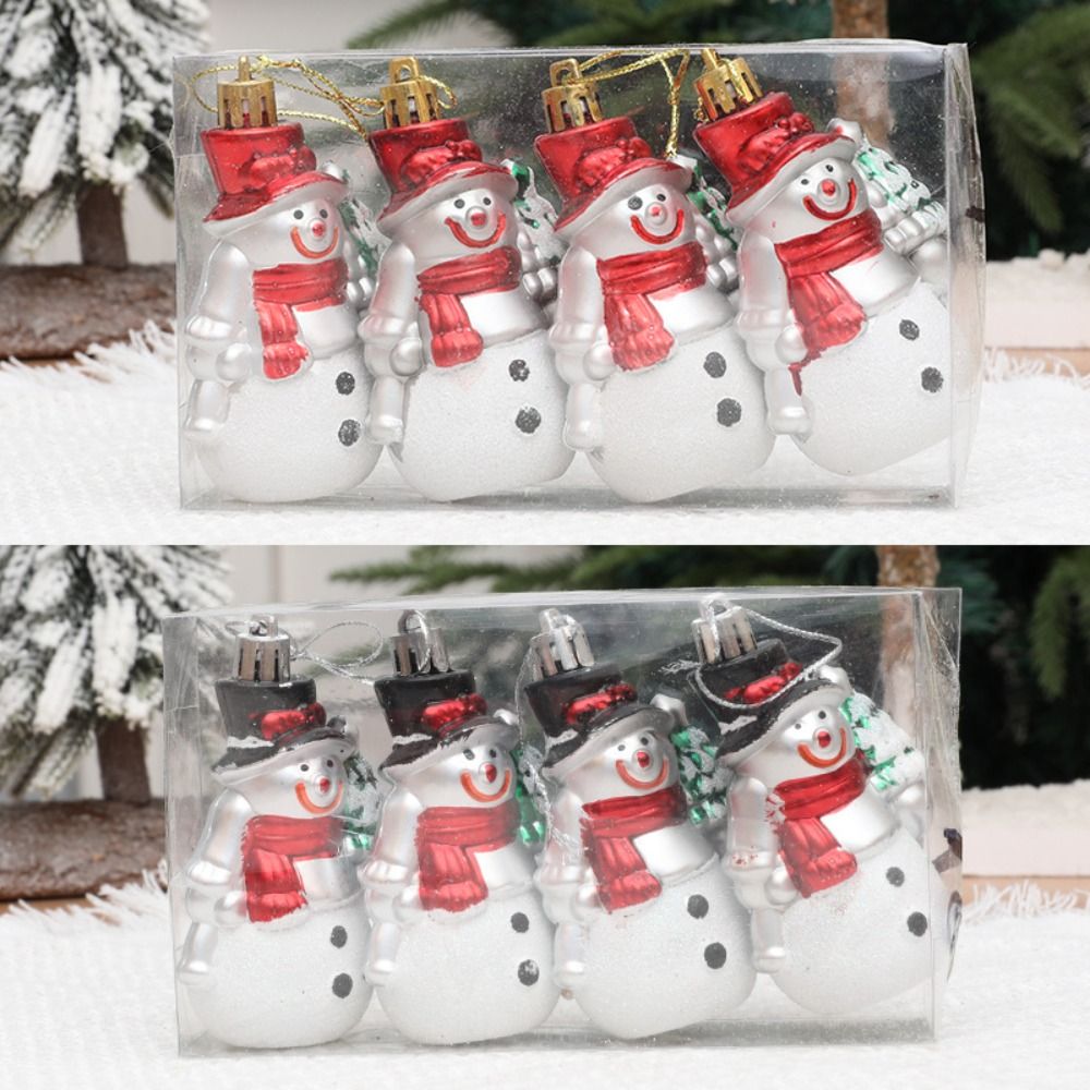 Christmas Cartoon Snowman Pendant, Plastic Santa Claus Ornaments, Exquisite DIY Hanging Decorations, Holiday Craft Set