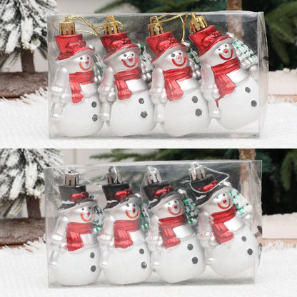 Christmas Cartoon Snowman Pendant, Plastic Santa Claus Ornaments, Exquisite DIY Hanging Decorations, Holiday Craft Set