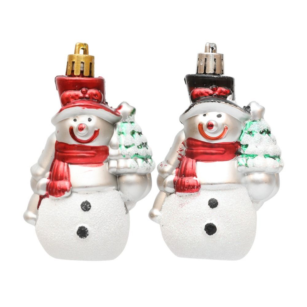 Christmas Cartoon Snowman Pendant, Plastic Santa Claus Ornaments, Exquisite DIY Hanging Decorations, Holiday Craft Set