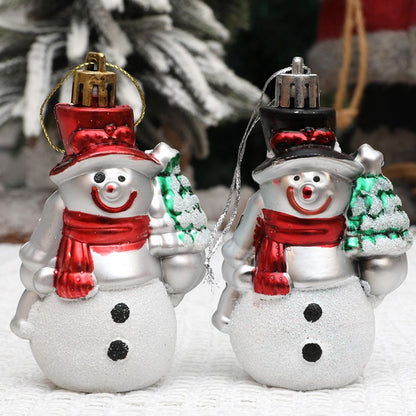Christmas Cartoon Snowman Pendant, Plastic Santa Claus Ornaments, Exquisite DIY Hanging Decorations, Holiday Craft Set