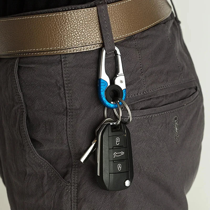Stainless Steel Keychain Buckle For Men Key Ring Hook Outdoor Carabiner Keyfob Climbing Key Chain A 1