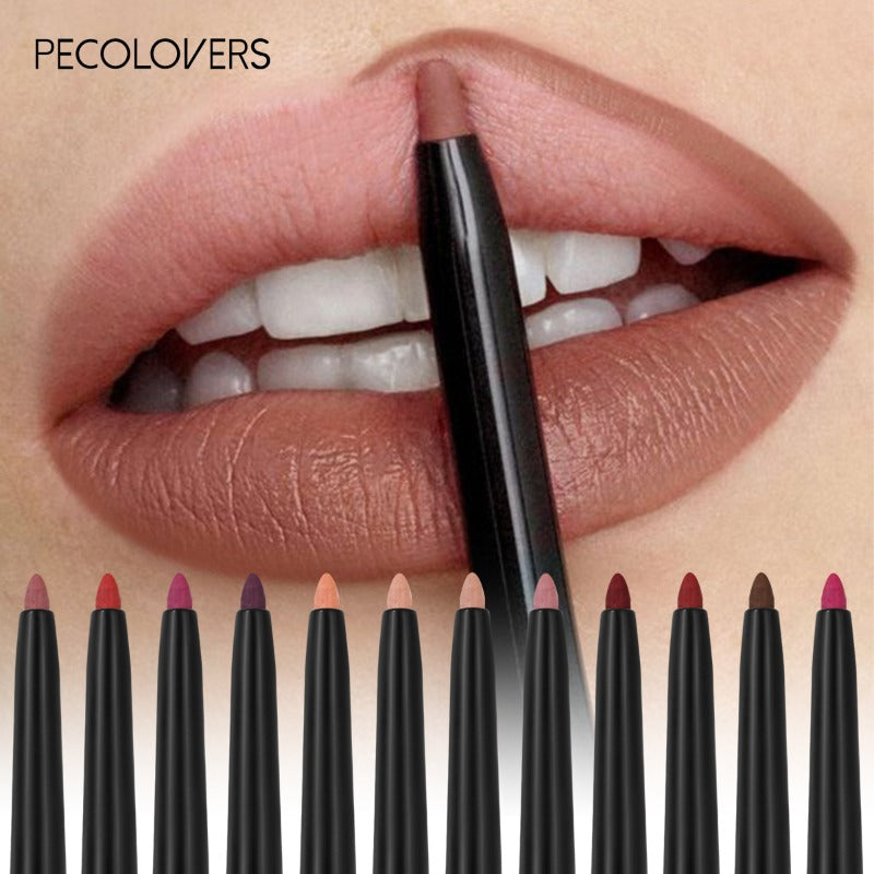 Long Lasting Waterproof Matte Lipliner Pencil, Red Tint Lipstick, Non-stick Cup, Moisturizing Lips Makeup