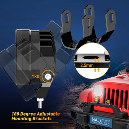 Offroad LED Headlights Work Light Bar Fog Lamp Spotlights For Jeep Truck ATV Motorcycle 4